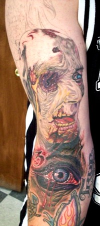 Tattoos - Coverup tattoos - zombie sleeve in progress